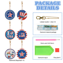 Load image into Gallery viewer, Diamond Art Keychains Handmade Gem Keychains Lady Bag Pendant (Independence Day)

