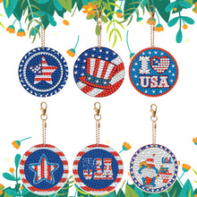 Load image into Gallery viewer, Diamond Art Keychains Handmade Gem Keychains Lady Bag Pendant (Independence Day)
