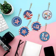 Load image into Gallery viewer, Diamond Art Keychains Handmade Gem Keychains Lady Bag Pendant (Independence Day)
