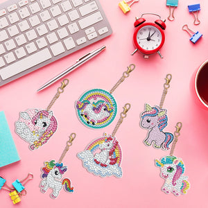 Diamond Art Keychains Handmade Gem Keychains Lady Bag Pendant (Unicorn)