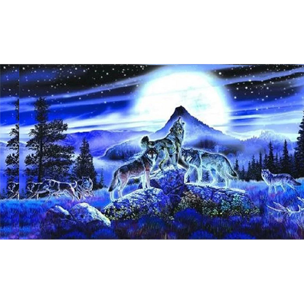 Wolves (70*40CM) 11CT 3 Stamped Cross Stitch