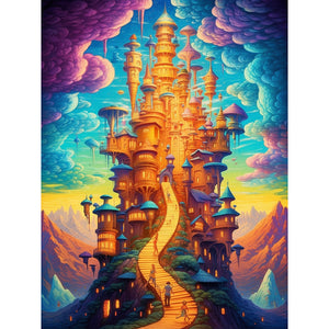 Colorful Castle 30*40CM(Canvas) Full Round Drill Diamond Painting