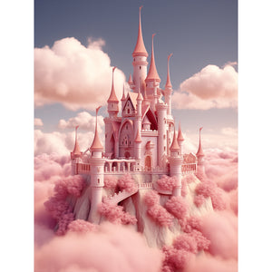 Pink Castle 30*40CM(Canvas) Full Round Drill Diamond Painting