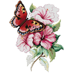 Non-FullButterfly Lovers (28*35CM) 14CT 2 Stamped Cross Stitch