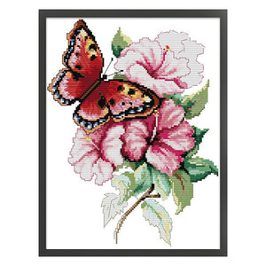 Non-FullButterfly Lovers (28*35CM) 14CT 2 Stamped Cross Stitch