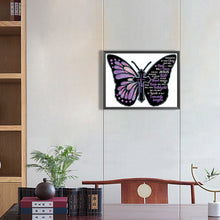 Load image into Gallery viewer, Butterfly Text 40*30CM(Canvas) Partial Special Shaped Drill Diamond Painting

