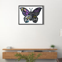 Load image into Gallery viewer, Butterfly Text 40*30CM(Canvas) Partial Special Shaped Drill Diamond Painting

