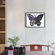 Load image into Gallery viewer, Butterfly Text 40*30CM(Canvas) Partial Special Shaped Drill Diamond Painting
