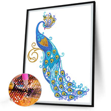 Load image into Gallery viewer, Simple Drawing Of Peacock 30*40CM(Canvas) Partial Special Shaped Drill Diamond Painting
