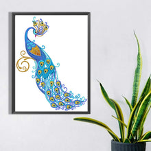 Load image into Gallery viewer, Simple Drawing Of Peacock 30*40CM(Canvas) Partial Special Shaped Drill Diamond Painting
