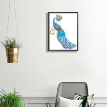 Load image into Gallery viewer, Simple Drawing Of Peacock 30*40CM(Canvas) Partial Special Shaped Drill Diamond Painting
