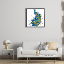 Load image into Gallery viewer, Simple Drawing Of Peacock 30*30CM(Canvas) Partial Special Shaped Drill Diamond Painting
