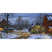 Load image into Gallery viewer, Snowy Countryside 80*40CM(Canvas) Full Round Drill Diamond Painting
