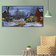 Load image into Gallery viewer, Snowy Countryside 80*40CM(Canvas) Full Round Drill Diamond Painting
