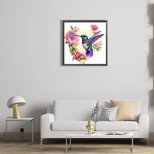 Wreath Hummingbird 30*30CM(Canvas) Full Round Drill Diamond Painting
