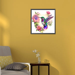 Wreath Hummingbird 30*30CM(Canvas) Full Round Drill Diamond Painting