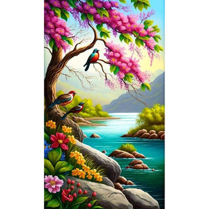 Creek 35*60CM(Canvas) Full Round Drill Diamond Painting