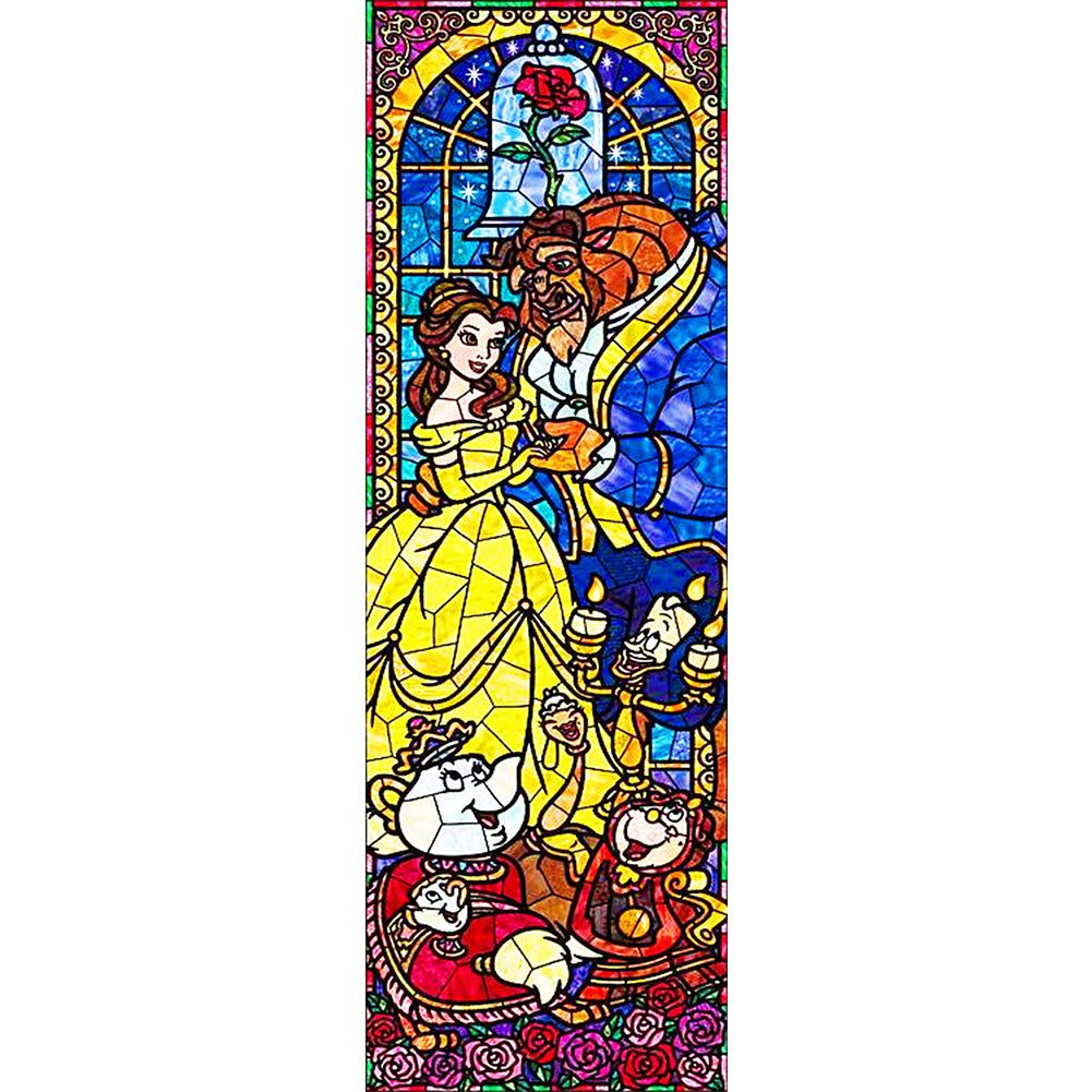 Beauty And The Beast 30*90CM(Canvas) Full Round Drill Diamond Painting