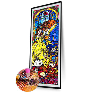 Beauty And The Beast 30*90CM(Canvas) Full Round Drill Diamond Painting