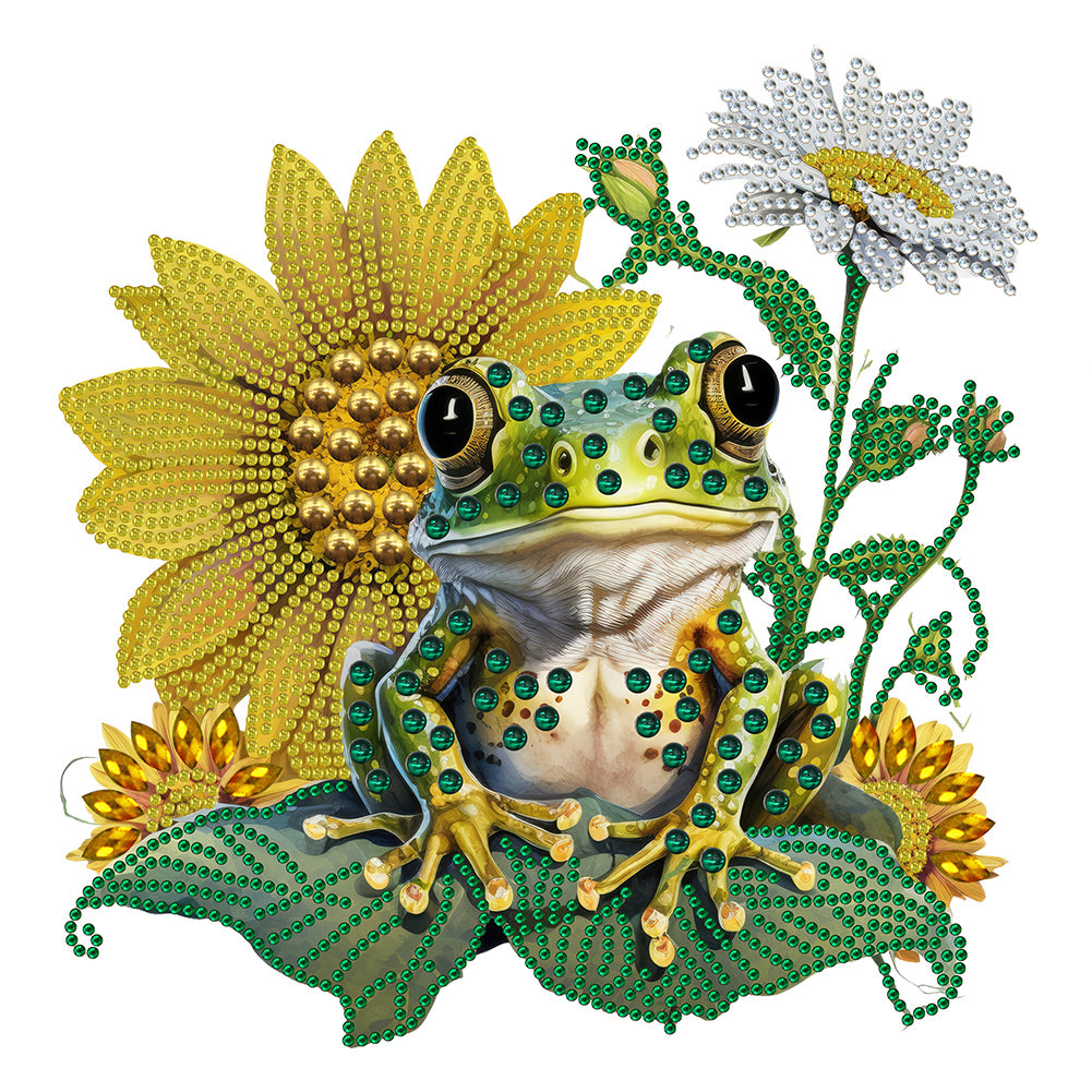 Sunflower Frog 30*30CM(Canvas) Partial Special Shaped Drill Diamond Painting