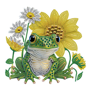 Sunflower Frog 30*30CM(Canvas) Partial Special Shaped Drill Diamond Painting