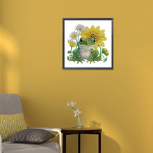 Load image into Gallery viewer, Sunflower Frog 30*30CM(Canvas) Partial Special Shaped Drill Diamond Painting
