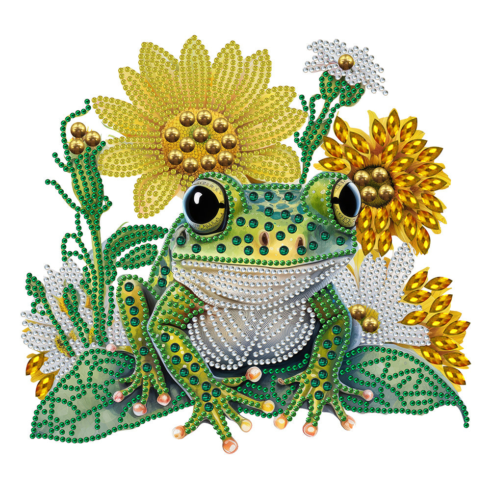 Sunflower Frog 30*30CM(Canvas) Partial Special Shaped Drill Diamond Painting