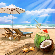 Load image into Gallery viewer, Beach Chair 30*30CM(Canvas) Full Round Drill Diamond Painting
