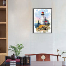 Load image into Gallery viewer, Watercolor Lighthouse 30*40CM(Canvas) Full Round Drill Diamond Painting
