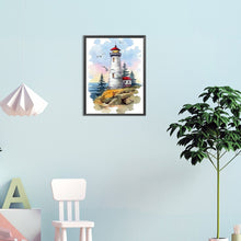 Load image into Gallery viewer, Watercolor Lighthouse 30*40CM(Canvas) Full Round Drill Diamond Painting
