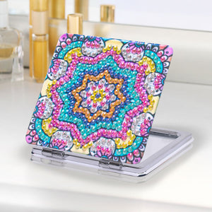 DIY Diamond Painting Makeup Mirror Art Craft Set Mandala for Girl (Mandala)