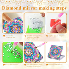 Load image into Gallery viewer, DIY Diamond Painting Makeup Mirror Art Craft Set Mandala for Girl (Mandala)
