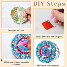 Load image into Gallery viewer, DIY Diamond Painting Makeup Mirror Art Craft Set Mandala for Girl (Mandala)
