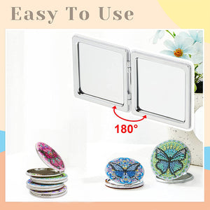 DIY Diamond Painting Mirror Portable Butterfly for Adult and Kids (Butterfly)