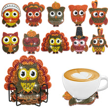 Load image into Gallery viewer, DIY Diamond Art Coasters Cup Coasters Tarot Cards for Adults Kids (Owl)
