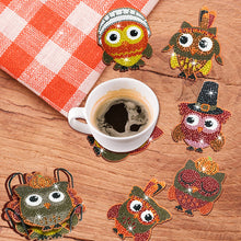 Load image into Gallery viewer, DIY Diamond Art Coasters Cup Coasters Tarot Cards for Adults Kids (Owl)
