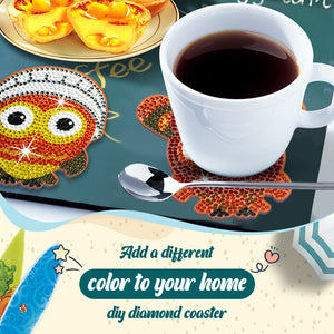 DIY Diamond Art Coasters Cup Coasters Tarot Cards for Adults Kids (Owl)