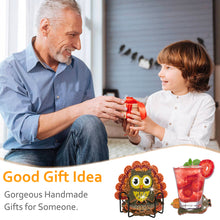 Load image into Gallery viewer, DIY Diamond Art Coasters Cup Coasters Tarot Cards for Adults Kids (Owl)
