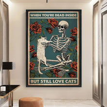 Load image into Gallery viewer, Skull Cat Artwork (40*60CM) 11CT 3 Stamped Cross Stitch
