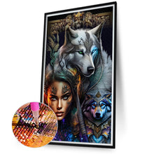 Load image into Gallery viewer, Beauty And Wolf 40*70CM(Canvas) Full Round Drill Diamond Painting
