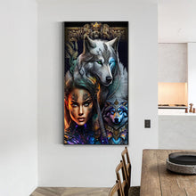 Load image into Gallery viewer, Beauty And Wolf 40*70CM(Canvas) Full Round Drill Diamond Painting
