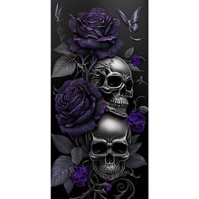 Load image into Gallery viewer, Dark Skull 40*80CM(Canvas) Full Round Drill Diamond Painting
