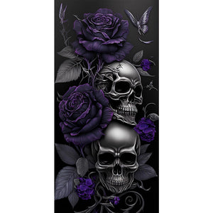 Dark Skull 40*80CM(Canvas) Full Round Drill Diamond Painting