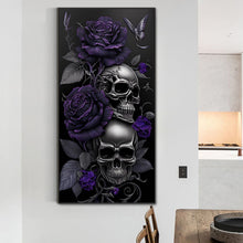 Load image into Gallery viewer, Dark Skull 40*80CM(Canvas) Full Round Drill Diamond Painting
