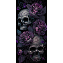 Load image into Gallery viewer, Dark Skull 40*80CM(Canvas) Full Round Drill Diamond Painting
