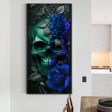 Load image into Gallery viewer, Dark Skull 40*80CM(Canvas) Full Round Drill Diamond Painting
