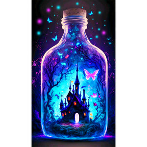 Castle In A Bottle¡¤Blue Purple 40*70CM(Canvas) Full Round Drill Diamond Painting