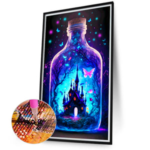 Castle In A Bottle¡¤Blue Purple 40*70CM(Canvas) Full Round Drill Diamond Painting