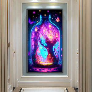 Castle In A Bottle ¡¤ Pink Blue 40*70CM(Canvas) Full Round Drill Diamond Painting