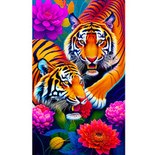 Load image into Gallery viewer, Double Tigers 60*100CM(Canvas) Full Round Drill Diamond Painting
